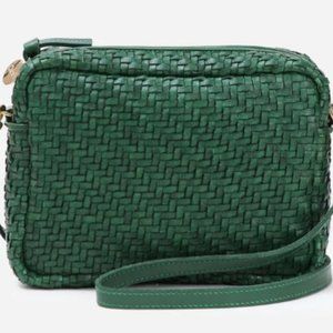 Clare V. Midi Sac - Evergreen Woven Zig-Zag